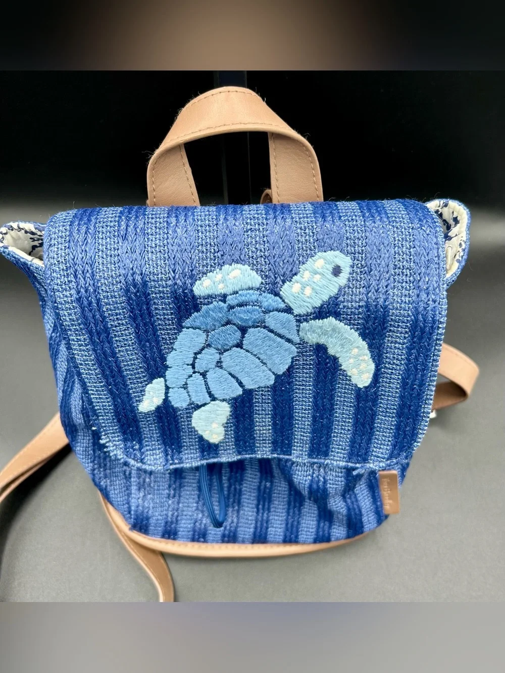 VERA BRADLEY Mini Backpack in The Regatta Turtle Blue .